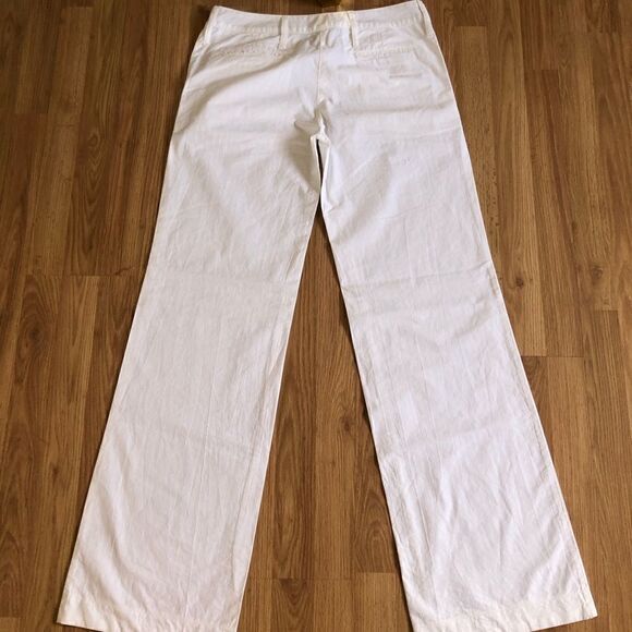 Burberry London White Cotton Trouser Pants Wide Leg Made in Italy - Picture 12 of 13